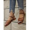 imageFloerns Womens Flat Sandal Cross Band Walking Sandal Open Toe Ankle Straps ShoesBrown