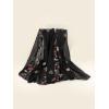 imageFloerns Womens Floral Embroidery Scarves Scarf Shawl Sunscreen Shawl WrapBlack