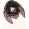 imageFloerns Womens Flower Embroidery Hair Scarf Headband Sheer Lace Hair BandanaBlack Coffee Brown