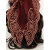 imageFloerns Womens Flower Embroidery Hair Scarf Headband Sheer Lace Hair BandanaBurgundy