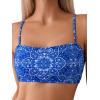 imageFloerns Womens Flower Print 2 Piece Bathing Suit High Waist Bikini SwimsuitBlue