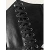 imageFloerns Womens Lace Up Floral Embroidery Self Tie Elastic Corset BeltBlack Solid