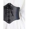 imageFloerns Womens Lace Up Floral Embroidery Self Tie Elastic Corset BeltBlack and Red