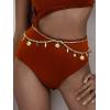 imageFloerns Womens Metal Waist Chain Belts Star Moon Body Chain for Dress without UnderwearGold