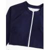imageFloerns Womens Plus Size Zipper Front Long Sleeve Rashguard SwimsuitNavy Blue