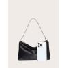imageFloerns Womens Rhinestone Satin Square Bag Evening Bag for Prom PartyBlack
