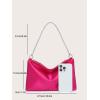 imageFloerns Womens Rhinestone Satin Square Bag Evening Bag for Prom PartyHot Pink