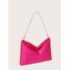 imageFloerns Womens Rhinestone Satin Square Bag Evening Bag for Prom PartyHot Pink