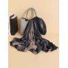 imageFloerns Womens Solid Color Lightweight Breathable Scarves Shawl Wrap Soft ScarfBlack Ombre