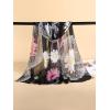 imageFloerns Womens Solid Color Lightweight Breathable Scarves Shawl Wrap Soft ScarfBlack Pink Floral