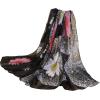 imageFloerns Womens Solid Color Lightweight Breathable Scarves Shawl Wrap Soft ScarfBlack Pink Floral