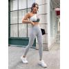 imageFloerns Womens Sports Bra Cut Out One Shoulder Colorblock Yoga Running BraletteWhite Snakeskin