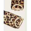 imageFloerns Womens Symmetrical Buckle Wide Belt for Dresses Elastic Vintage BeltApricot Leopard