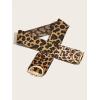 imageFloerns Womens Symmetrical Buckle Wide Belt for Dresses Elastic Vintage BeltApricot Leopard
