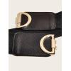imageFloerns Womens Symmetrical Buckle Wide Belt for Dresses Elastic Vintage BeltBlack