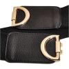 imageFloerns Womens Symmetrical Buckle Wide Belt for Dresses Elastic Vintage BeltBlack