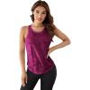 imageFloerns Womens Camo Print Cut Out Back Activewear Running Sports Tank TopPurple