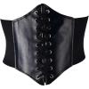 imageFloerns Womens Lace Up Floral Embroidery Self Tie Elastic Corset BeltBlack and Red