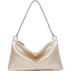 imageFloerns Womens Rhinestone Satin Square Bag Evening Bag for Prom PartyChampagne