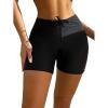 imageFloerns Womens Solid Drawstring High Waist Swimwear Sporty Bikini Bottom Black SBlack Solid