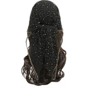 imageFloerns Womens Flower Embroidery Hair Scarf Headband Sheer Lace Hair BandanaBlack A