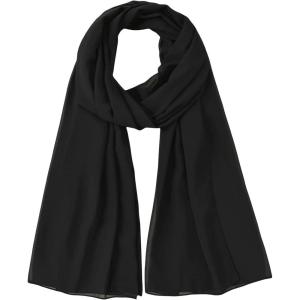 imageFloerns Womens Solid Color Lightweight Breathable Scarves Shawl Wrap Soft ScarfBlack