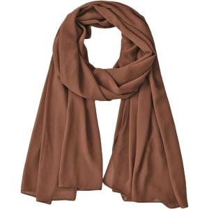 imageFloerns Womens Solid Color Lightweight Breathable Scarves Shawl Wrap Soft ScarfBrown