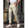 imageFloerns Mens Fold Pleated Tailored Pants Work Office Business Trousers PantsApricot
