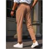 imageFloerns Mens Fold Pleated Tailored Pants Work Office Business Trousers PantsOrange