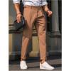 imageFloerns Mens Fold Pleated Tailored Pants Work Office Business Trousers PantsOrange