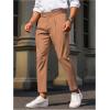 imageFloerns Mens Fold Pleated Tailored Pants Work Office Business Trousers PantsOrange