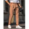imageFloerns Mens Fold Pleated Tailored Pants Work Office Business Trousers PantsOrange