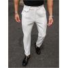 imageFloerns Mens Fold Pleated Tailored Pants Work Office Business Trousers PantsWhite