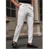 imageFloerns Mens Fold Pleated Tailored Pants Work Office Business Trousers PantsWhite