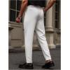 imageFloerns Mens Fold Pleated Tailored Pants Work Office Business Trousers PantsWhite