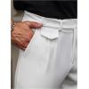 imageFloerns Mens Fold Pleated Tailored Pants Work Office Business Trousers PantsWhite