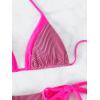 imageFloerns Womens 2 Piece Bathing Suit Tie Side Halter Triangle Bikini SwimsuitPink
