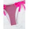 imageFloerns Womens 2 Piece Bathing Suit Tie Side Halter Triangle Bikini SwimsuitPink