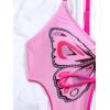 imageFloerns Womens 2 Piece Butterfly Print Cut Out Tie Front Swimsuit Bikini SetPink