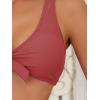 imageFloerns Womens 2 Piece Knot Front Solid Bra and High Waist Plaid Bottoms Bikini Swimsuit SetPink and White