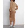 imageFloerns Womens 2 Piece Outfit Cami Bodycon Dress with Button Front Jacket SetKhaki