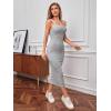 imageFloerns Womens 2 Piece Outfit Cami Bodycon Dress with Button Front Jacket SetLight Grey