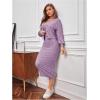 imageFloerns Womens 2 Piece Outfit Cami Bodycon Dress with Button Front Jacket SetMauve Purple
