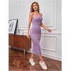 imageFloerns Womens 2 Piece Outfit Cami Bodycon Dress with Button Front Jacket SetMauve Purple