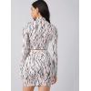 imageFloerns Womens 2 Piece Outfits Mock Neck Long Sleeve T Shirt Top and Skirt SetWhite Multi