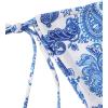 imageFloerns Womens 2 Piece Printed Halter Tie Side Triangle Bikini SwimsuitBlue