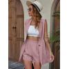 imageFloerns Womens 2 Piece Solid Double Breasted Vest Blazer with High Waist Shorts SetDusty Pink