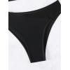 imageFloerns Womens 2 Piece Solid One Shoulder Mesh Bra and Bottoms Bikini Swimsuit Set
