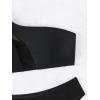 imageFloerns Womens 2 Piece Solid One Shoulder Mesh Bra and Bottoms Bikini Swimsuit Set
