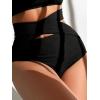 imageFloerns Womens 2 Piece Strappy Bra and Criss Cross Cut Out High Waist Bottoms Bikini SetBlack
